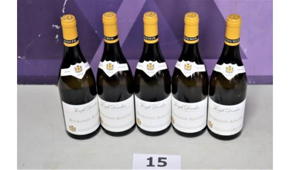 5 flessen wijn Bourgogne, Bourgogne Aligote, Joseph Drouhin, 2017-2018
